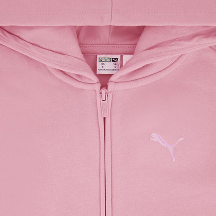 PUMA Girls' Zip-up Hoodie, Light Pink, 5