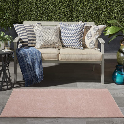 Tapis Nourison Essentials Intérieur/Extérieur Rose 91 x 152 cm, Facile à nettoyer, Ne perd pas ses poils, Chambre, Salon, Salle à manger, Jardin, Terrasse, Patio (91x152)