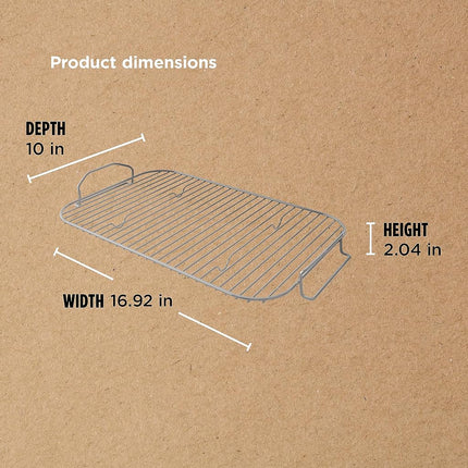 Ninja XSKRSTRKXL Parrilla de madera para asar y ahumar, compatible con las series OG800 y OG900, eleva los alimentos para carbonizarlos y absorber el humo por completo, mayor flujo de aire, parrilla de acero para ahumar, plateada