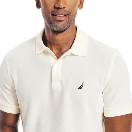 Nautica Men's Classic Short Sleeve Solid Performance Deck Polo Shirt, Sail Cream, XL