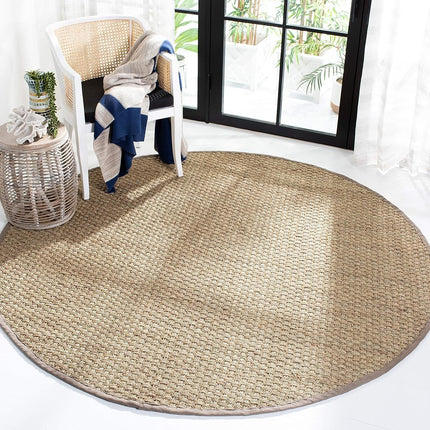 Safavieh Natural Fiber Rug for Living Room, Dining Room, Bedroom - Natural Fiber Collection, Short Pile, in Natural, 91 X 91 cm