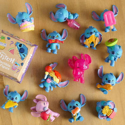 Disney Stitch Blind Mini Figures 2-Pack, 2-inch Collectible Figurines and 2 Reusable Burger Boxes, Kids Toys for Ages 3 Up
