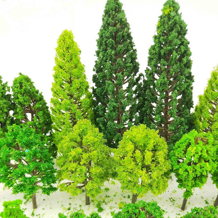 BLEBRDME 60 Pièces Modèles d'arbres 3,45-15,24 cm Arbres modèles mixtes pour train, paysage, architecture, arbres pour l'artisanat, la construction de modèles, le paysage naturel vert