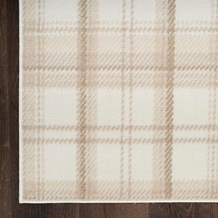 Nourison Home Grafix 27x90 Indoor Polypropylene Fabric Rug in Ivory and Beige