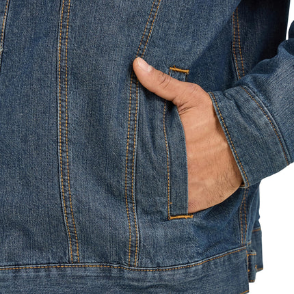 Chaqueta vaquera forrada estilo Western Wrangler para hombre, vaquero/manta, XXL alto