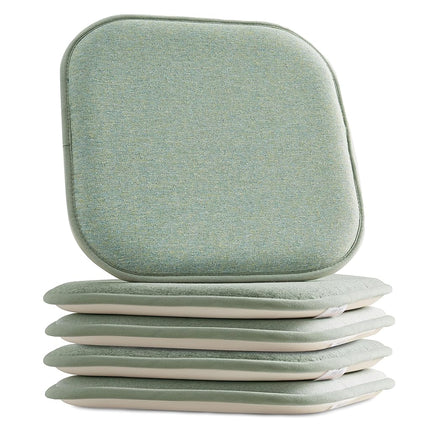 Elegant Comfort 4 Pack Chair Cushion Covers - Skid-Proof Rubber Backing - 16 x 16 Inch - Thick Dining Square Shape Seat Covers - Comfortable Textured Chair Pads with Ties - Thatch Pattern, Sage