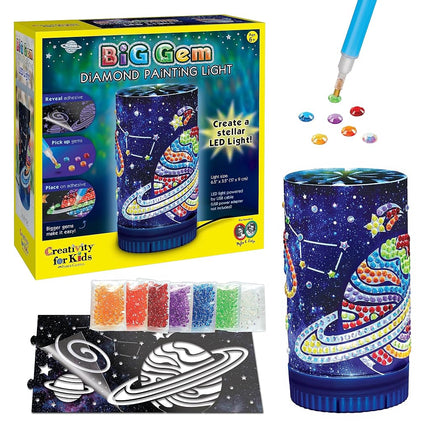 Creativity for Kids Big Gem Diamond Painting Light - Crea Tu Propia Luz Nocturna DIY, Kit de Manualidades con Diamantes para Niños de 6 a 8+ Años