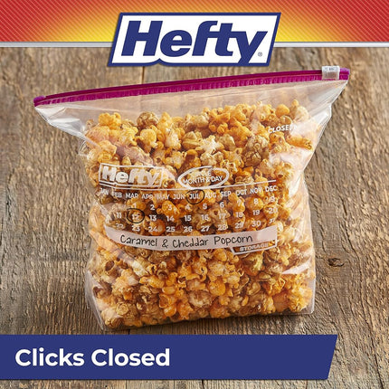 Hefty Slider Storage Calendar Bags, Gallon Size, 120 Count