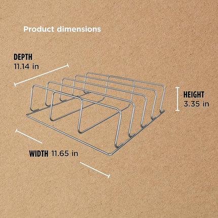 Ninja XSKRACKXL Rejilla para costillas Woodfire, compatible con las series OG800 y OG900, ahúma 4 costillas enteras, eleva las costillas para un flujo de aire completo, corteza uniforme, acero, plata