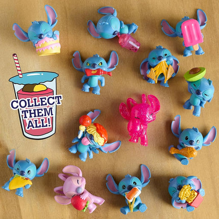 Disney Stitch Blind Mini Figures 2-Pack, 2-inch Collectible Figurines and 2 Reusable Burger Boxes, Kids Toys for Ages 3 Up