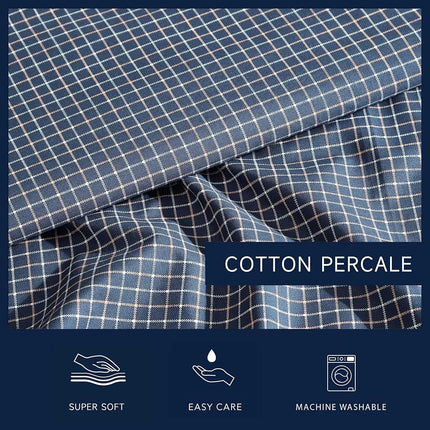 Nautica - Twin XL Sheets, Premium Cotton Percale Bedding Set, Plaid Home Decor, Oeko-Tex Certified (Reece Plaid Navy, Twin XL)