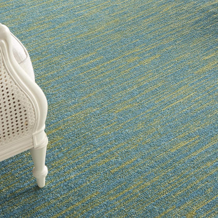 Nourison Essentials Indoor/Outdoor Blue Green 9' x 12' Area Rug, Easy Cleaning, Non Shedding, Multi-purpose, Machine Made, Polypropylene, Rectangular, 12' x 9'
