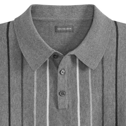 Camisa polo Van Heusen de manga corta para hombre con control de temperatura, corte regular con cierre de botones y broches, tejido refrescante, color gris Monument, talla grande