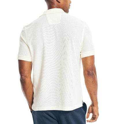 Nautica Men's Classic Short Sleeve Solid Performance Deck Polo Shirt, Sail Cream, XL