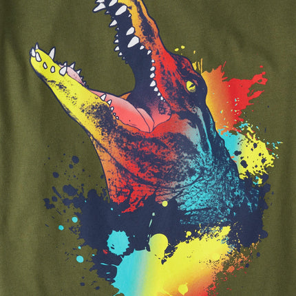 The Children's Place Boys' Dino Short Sleeve Graphic T-Shirts, Multipack, Positive Vibes/Dino/Alligator, Small