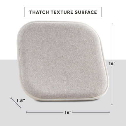 Elegant Comfort 4 Pack Chair Cushion Covers - Skid-Proof Rubber Backing - 16 x 16 Inch - Thick Dining Square Shape Seat Covers - Comfortable Textured Chair Pads with Ties - Thatch Pattern, Cream