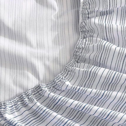 Nautica - King Fitted Sheet, Cotton Percale Bedding, Casual Home Decor (Beaux Stripe Blue, King)