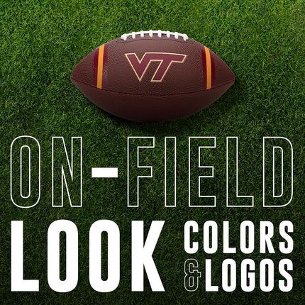 Franklin Sports Virginia Tech Hokies Kids NCAA Youth Football - Official College Team Junior Footballs with Team Logos for Kids - Junior Size PVC Ball - Backyard + Tailgate Ball - 8.5"