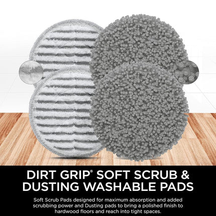 Shark, Grey XKITP7000D Soft 2 Steam & Scrub Dirt Grip Dusting Washable Pads