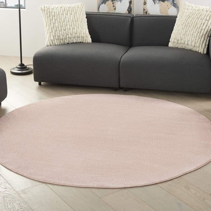 Nourison Essentials 6' x Round Pink Fabric Outdoor