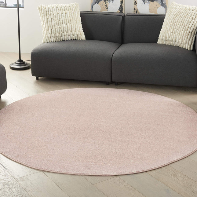 Nourison Essentials 6' x Round Pink Fabric Outdoor