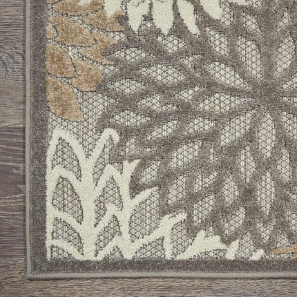 Nourison Aloha ALH05 Indoor/Outdoor Floral Natural 2'3" x 10' Area Rug (10' Runner), 2'3"X10',
