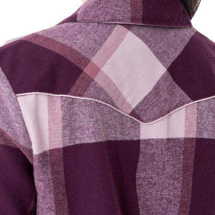 Wrangler Camisón de franela de longitud media para mujer, de cuadros, 4X