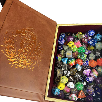 Fantasydice Book-Shaped Cheromatic/Red Fire Dragon Rolling Magic Book Tray for All Tabletop RPGs Like D&D, Call of Cthulhu, Shadowrun.