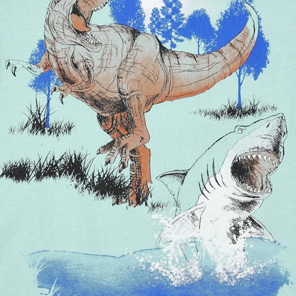 Camiseta gráfica de manga corta para niños The Children's Place, paquete de 3, dinosaurio/tiburón/dinosaurio y tiburón, extragrande