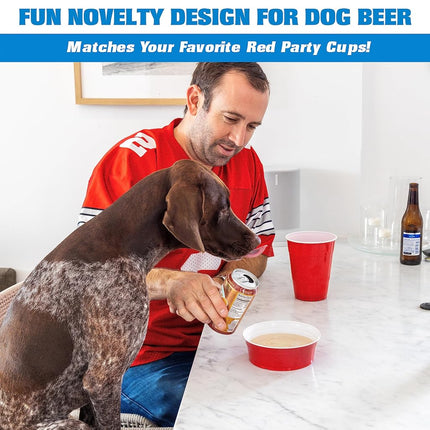 Party Dog Disposable Red Cup Style Pet Food Bowls for Cats and Dogs - Large and Small Sizes
