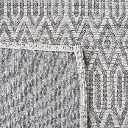 Safavieh Martha Stewart Collection by SAFAVIEH Alfombra geométrica contemporánea de algodón de 3' x 5' color antracita/gris claro MSR405F