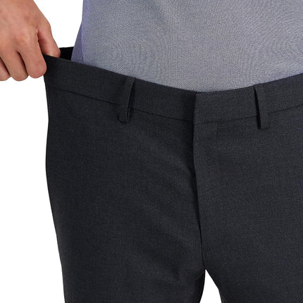 Kenneth Cole Reaction Men's Premium Solid Dress Pant, Dark Heather Grey, 34W / 34L