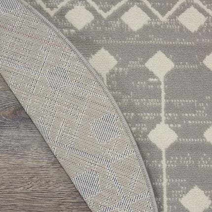 Nourison Grafix Bohemian Contemporary Grey Area Rug (5' Round), 5'3"XROUND,