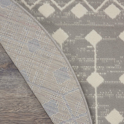 Nourison Grafix Bohemian Contemporary Grey Area Rug (5' Round), 5'3"XROUND,