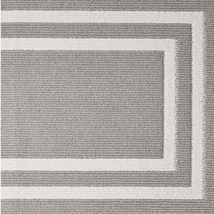 Nautica – Tapis de Couloir | Tapis de Couloir Intérieur et Tapis d'Entrée | Tapis de Porte d'Entrée et de Cuisine Antidérapant | Tapis de Couloir Lavable en Machine | 66 cm x 244 cm | Double Ligne Gris Clair