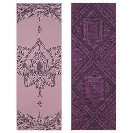 Gaiam Premium Print Reversible Yoga Mat, Inner Peace Lotus, 6mm