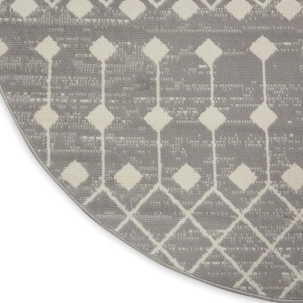 Nourison Grafix Bohemian Contemporary Grey Area Rug (5' Round), 5'3"XROUND,