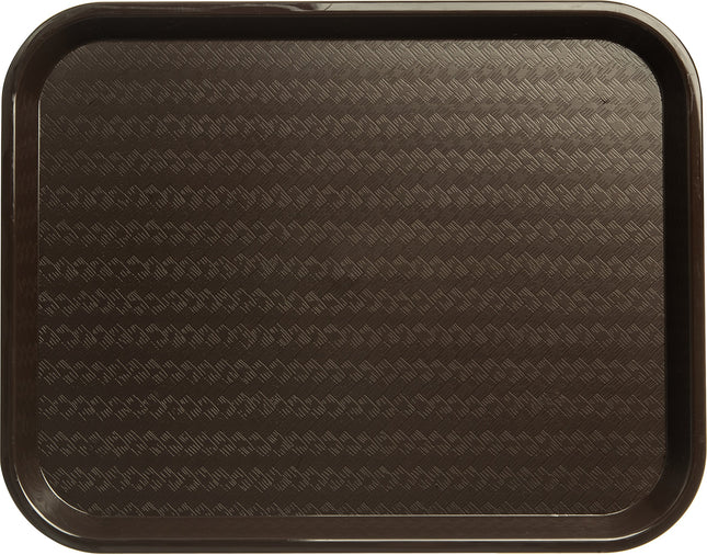 Bandeja Carlisle FoodService Products Cafe de Comida Rápida para Cafetería con Superficie Estampada para Cafeterías, Comida Rápida y Comedor, Plástico, 14" x 18", Chocolate, (Paquete de 12)
