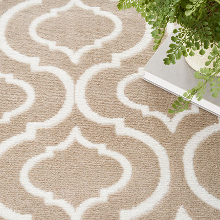 Nourison Jubilant Contemporary Taupe 5'3" x 7'3" Area Rug, Easy Cleaning, Non Shedding, Bed Room, Living Room, Dining Room, Kitchen (5x7)