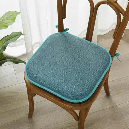 Elegant Comfort 2 Pack Chair Cushion Covers - Skid-Proof Rubber Backing - 16 x 16 Inch - Thick Dining Square Shape Seat Covers - Comfortable Textured Chair Pads with Ties - Mosaic Pattern, Aqua