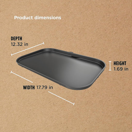 Ninja XSKGRIDLXL Plancha prémium Woodfire, compatible con las series OG800 y OG900, Directa, de borde, cerámica, antiadherente, control preciso del calor, 45,49 x 31,37 cm, negra