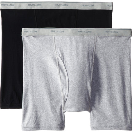Fruit of the Loom Men's Big Man Black/Gray Boxer B