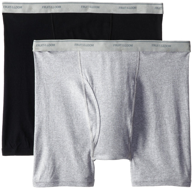 Fruit of the Loom Men's Big Man Black/Gray Boxer B