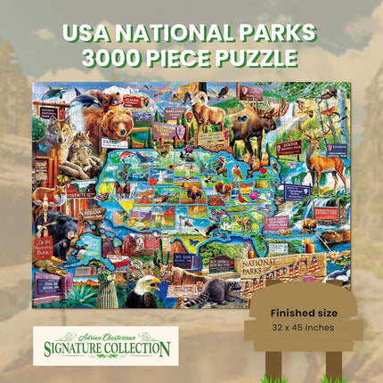 Baby Fanatics MasterPieces Puzzle de 3000 pièces pour adultes, familles ou enfants, Parcs nationaux des États-Unis, Défaut de fabrication, 81 x 114 cm