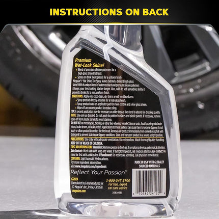 Meguiar's Hot Shine Tyre Spray - Insane Tyre Shine Coating Spray - Professional Endurance Tyre Spray for High Gloss - Long Lasting and Durable Tyre Shine with Our Hot Shine Aerosol - 710 ml
