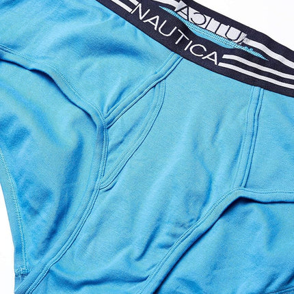 Nautica Men's Cotton Classic Multipack Briefs T-Shirt, Peacoat/Aero Blue/Sea Cobalt-6 Pack, XL (Pack of 6)