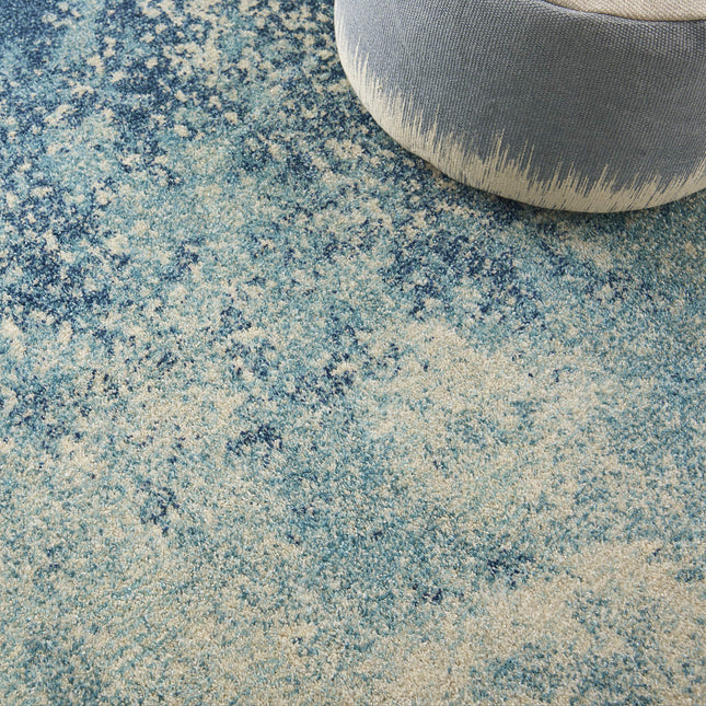 Nourison Passion Azul Marino/Azul Claro Alfombra de 1.14 m x 1.75 m, Moderna, Abstracta, Fácil de Limpiar, No Suelta Pelusa, Dormitorio, Sala de Estar, Comedor, Cocina, (1.22 m x 1.83 m)