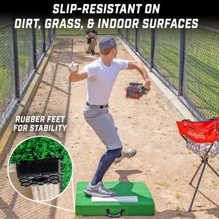 GoSports Portable Pitching Mound for Baseball Pitchers - 30 x 30 x 4 Inch