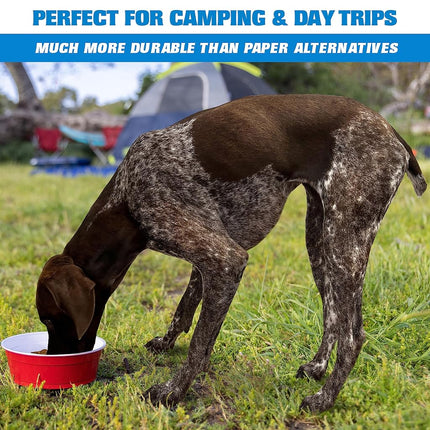 Party Dog Disposable Red Cup Style Pet Food Bowls for Cats and Dogs - Large and Small Sizes