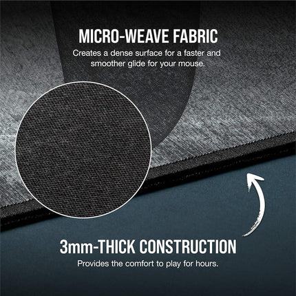 Corsair MM300 PRO Premium Spill-Proof, Stain-Resistant Cloth Gaming Mouse Pad (36 x 30 cm Surface, Micro-Weave Fabric, 3 mm Thick Plush Rubber, Durable Anti-Fray Edges) Medium, Black/Grey